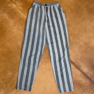 Vintage Gene Montesano for Bongo High waisted grey striped high rise jeans 23”